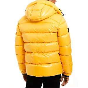 New Design High Quality Hooded Canvas Zip-Up Bubble Puffer <b>Jacket</b> for Men Lightweight <b>Padding</b> Low Price - Product Image 3