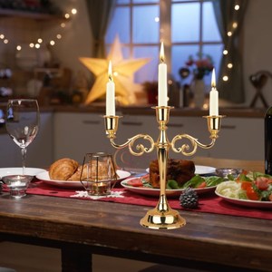 Décor à la maison candélabres en métal superbe qualité bougeoirs candélabres uniques en or poli table de mariage pot de bougie décoratif - Product Image 3