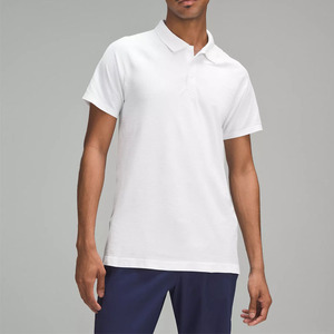 Polo de Golf Blanco de Secado Rápido para Hombre, con Cuello Alto y Bordado Personalizado - Product Image 1