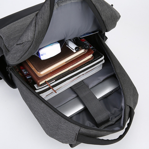 กระเป๋าเป้นักเรียนความจุขนาดใหญ่วัสดุสีทึบสไตล์ลำลองแฟชั่นสำหรับผู้ชายกระเป๋านักเรียนขายส่ง - Product Image 6