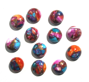 Natural Rosa Dalia cobre turquesa forma redonda Flatback cabujón piedra preciosa para la fabricación de joyas proveedor al por mayor anillos pulsera - Product Image 2