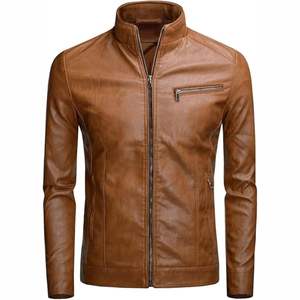 Chaqueta de cuero con cremallera informal para hombre de otoño invierno de calidad profesional - Product Image 5