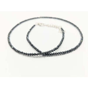 Black Diamond 2.2-2.7 mm Beaded <b>Necklace</b> 16 Inches Classic Bohemia Religious Styles Featuring Natural Sparkling <b>Quartz</b> Pearl - Product Image 1