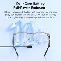 Lunettes Intelligentes IA en Gros avec Traduction en Temps Réel, Assistant Vocal, Lecteur de Musique, Appels Téléphoniques, Chargement Magnétique et Contrôle Tactile