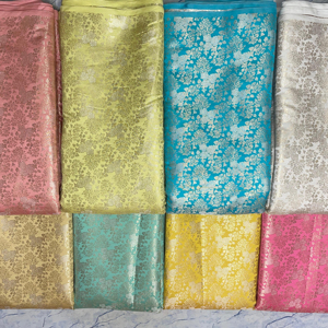 Tissu de soie luxueux Textile de fibre naturelle de motif imprimé de texture lisse de cocons - Product Image 1