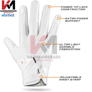 Gants de football américain avec une marque personnalisée et une poignée complète des doigts et des gants de football américain respirants. - Product Image 3