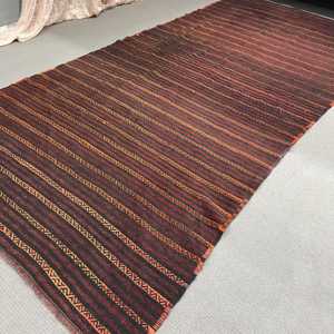 Kilim Rug, 6.1x12.7 ft Vintage Rug, <b>Brown</b> Plants & trees Rug <b>Wool</b> - Product Image 5