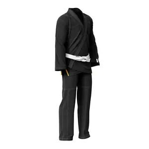 Brazilian Jiu Jitsu Gi for Men & Women Uniform Kimonos 550 GSM, Preshrunk with Free White Belt Black Sublimation BJJ GI