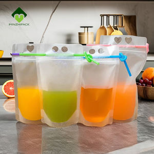 ถุงซิปล็อคแบบตั้งได้สำหรับบรรจุน้ำผลไม้ ถุงพลาสติกใส่น้ำดื่ม บรรจุภัณฑ์ของเหลว บรรจุภัณฑ์แบบขุ่นโปร่งแสง - Product Image 1