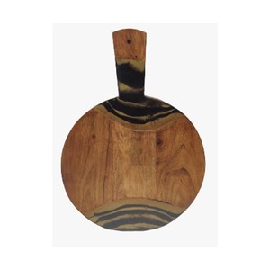 Tabla de servir redonda de madera personalizada al por mayor con temática de ángel de resina, modelo de pintura de estilo artificial, artesanías de resina - Product Image 1