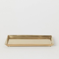 Vente chaude Ovale Vieux Monde Classique Silhouette Or Brillant Métal Et Miroir Antique Plateau De Service Pour Restaurant Plateau De Chocolat