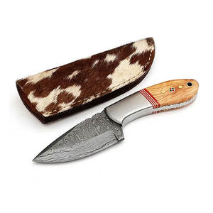 Nouveau couteau de chasse fait main en acier damas couteau de survie avec gaine en cuir - Product Image 4