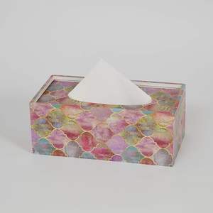 HF artisanat MDF émail boîte à mouchoirs en bois stockage de serviettes intérieures et extérieures pour salon chambre jardin ménage décor - Product Image 1