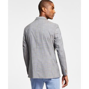 Blazer da uomo Tommy Hilfiger taglie forti, vestibilità moderna, marrone, casual-formale, con stampa a quadri, in maglia, taglie 44, per matrimoni - Product Image 2