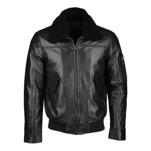 Veste en cuir véritable de style matelassé, mode personnalisée, rue commerçante, col en fourrure, coupe-vent, imperméable, écologique, respirante, nouvelle - Product Image 1