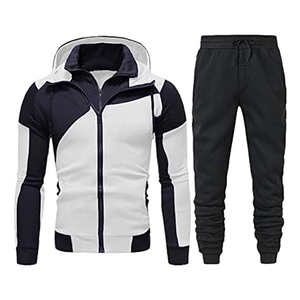 Conjunto Deportivo de Invierno para Hombre, con Capucha, Color Sólido, Dos Piezas, Manga Larga, para Gimnasio, Entrenamiento y Running - Product Image 2