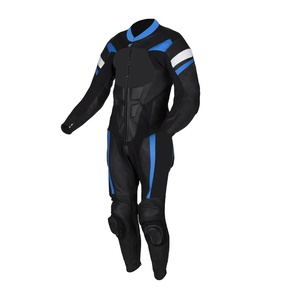 Combinaison de course en cuir une pièce personnalisée pour hommes avec piste de protection du genou pour la course et l'équitation - Product Image 3