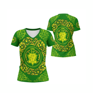 Usine en gros femme t-shirt Chi Eta Phi sororité concepteur de luxe Stretch Fitness haut à manches courtes avec bas quantité minimale de commande femmes chemise de gymnastique - Product Image 1