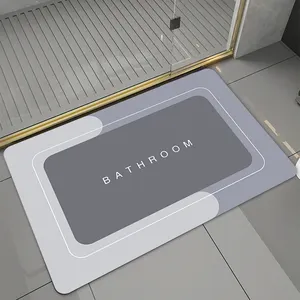 Suelo antideslizante, absorbente de agua y de secado rápido con logotipo de diseño gratuito, alfombrilla de baño de barro de diatomeas adecuada para hoteles