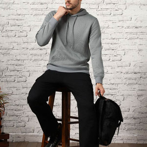 เสื้อฮู้ดสวมหัวผู้ชาย, เสื้อฮู้ดผ้าคอตตอนแห้งเร็วน้ำหนักเบา100% เป็นมิตรกับสิ่งแวดล้อมฤดูหนาว - Product Image 4