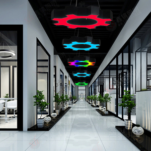 RGB <span class=keywords><strong>LED</strong></span> Trần Đèn IR điều khiển từ xa 7 màu có thể thay đổi <span class=keywords><strong>LED</strong></span> bóng đèn bánh hình RGBW Mặt dây chuyền Đèn chùm có nghĩa là cũng điện - Product Image 4