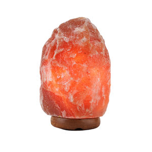 Lampe de sel de l'Himalaya rose avec variateur d'intensité, base en bois et pierre naturelle, décoration, cadeau naturel pour le bureau - Product Image 6