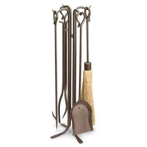 Metal <b>fire</b> <b>tools</b> set with sturdy stand giving excellent balance stability for safe organized fireplace <b>tool</b> storage - Product Image 5