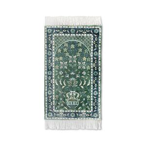 Tapis de prière musulman carré en viscose tissée moderne, lavable, à motifs floraux, avec dos antidérapant, disponible en gros - Product Image 1