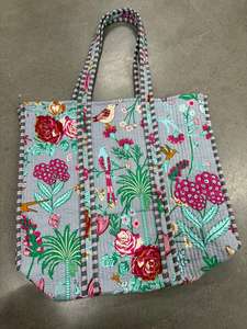 Bolso de compras de algodón acolchado de diseñador indio con hermoso estampado de pájaro, bolso de mano Reversible Popular de verano, accesorios de moda - Product Image 3