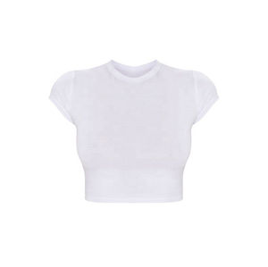 Nuevo diseño de verano para mujer, Top corto de algodón 100%, camiseta teñida lisa con logotipo personalizado, Top corto para mujer, Top corto al por mayor para mujer - Product Image 6