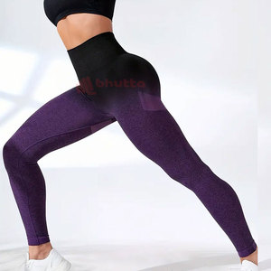 Leggings de yoga et de fitness pour femmes, taille haute, personnalisés, de haute qualité, unis, sans coutures, séchage rapide, respirants, pour la course, avec cordon de serrage - Product Image 5