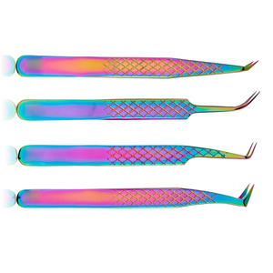 Pinzas para pestañas con punta de fibra con logotipo impreso 45 75 90 grados Nano Grip Pinzas de extensión de pestañas con etiqueta privada personalizada - Product Image 4