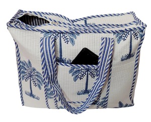 summer fashion cotton tote bag designer hand block print <b>quilted</b> shoulder Travel bag with zipper closure large size for kadies - Product Image 2