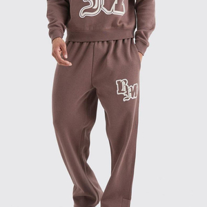 Ensemble de sweat-shirt à capuche marron pour homme, coupe régulière, en polaire, couleur unie, décontracté, pour l'automne, avec poche - Product Image 3