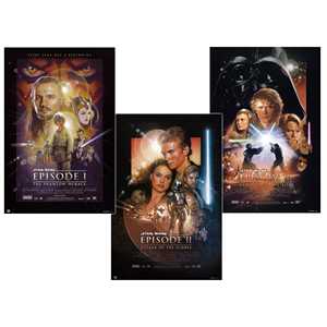 Set de 3 Pósters Decorativos de Pared de Star Wars Episodios I-III - Product Image 1