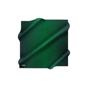 <b>Green</b> <b>Silk</b> Twill Striped Square Scarf - Product Image 1