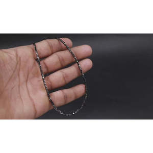 Collier en argent 925 avec perles cubiques de 1,5 à 2,5 mm, motif géométrique fantaisie à facettes, 16 pouces, diamant noir - Product Image 6