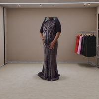 Robe de soirée décontractée en coton à manches longues pour femmes afro-américaines grandes tailles 2025, col en V, taille haute, avec sequins personnalisés