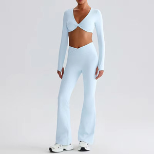 Cintre Impex Fabrication Femmes 2/3/4 Pièces Yoga Fitness Vêtements À Manches Longues Crop Top et Pantalon Yoga Ensembles - Product Image 5