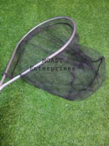 Épuisette de pêche à la mouche d'extérieur avec cadre en bois et filet en caoutchouc, outil de capture de truites à lancer à la main - Product Image 3