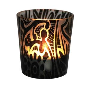 Porte-bougie en verre imprimé artisanal de petite taille, design Roly Poly, pour la décoration de la maison, les festivals (Noël, Pâques, Saint-Valentin) - Product Image 1