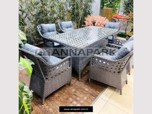 High Quality Annapark Rattan Outdoor Dining Set <b>Garden</b> Furniture Including <b>Garden</b> Table and Chairs Made in Turkey - Product Image 3