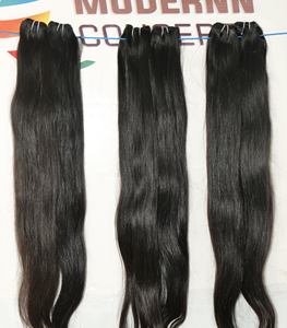 Vente en gros de cheveux humains noirs couleur longue ligne droite fabrication naturelle faisceaux Temple extensions de cheveux humains indiens - Product Image 6