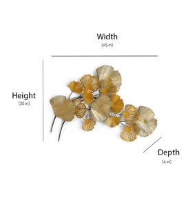Arte de pared de Metal pintado a mano, patrón de flores de acabado dorado decorativo para el hogar, arte de Metal colgante de pared de hierro para decoraciones reales para el hogar - Product Image 6
