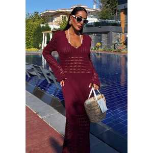 Vestido con Detalle Calado y Mangas Estilo Español 2840, Prenda Informal Transpirable con Cintura Natural - Product Image 4