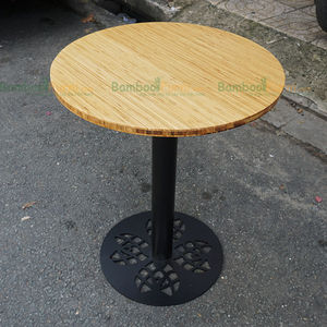 SFBCF010- Durable 60cm Round <b>Bamboo</b> Wood and Iron <b>Table</b> Industrial Style Coffee <b>Table</b> with Elegant Design - Product Image 2
