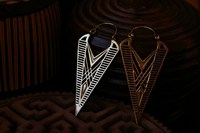 Boucles d'oreilles bohème Triangle Tribal plaqué or 18 carats Fine Hoop Pearl pierre principale Style gitan fête de mariage Festival cadeau chrétien