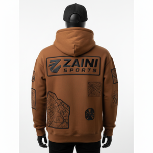 Sudadera con Capucha para Hombre, Algodón, Poliéster, Felpa, 320 GSM, Color Marrón Suave, Logotipo Personalizado con Transferencia de Calor de Silicona, Sudaderas Básicas para Hombre - Product Image 2