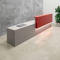 Chine Custom Stone Store Bureau de détail Comptoir de réception Petit bureau de réception à lumière LED