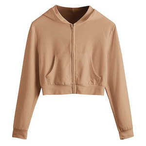 Sudadera Corta con Capucha para Mujer, de Invierno, de Alta Calidad, Diseño Personalizable, Transpirable en la Parte Delantera, Anti-Pilling, Anti-Arrugas, Estilo Urbano - Product Image 1